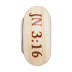Sterling Silver Reflections Hand Painted Religious, Cream Glass Bead