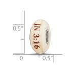 Sterling Silver Reflections Hand Painted Religious, Cream Glass Bead