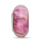 Sterling Silver Reflections Clear & Pink Sparkle Glass Bead