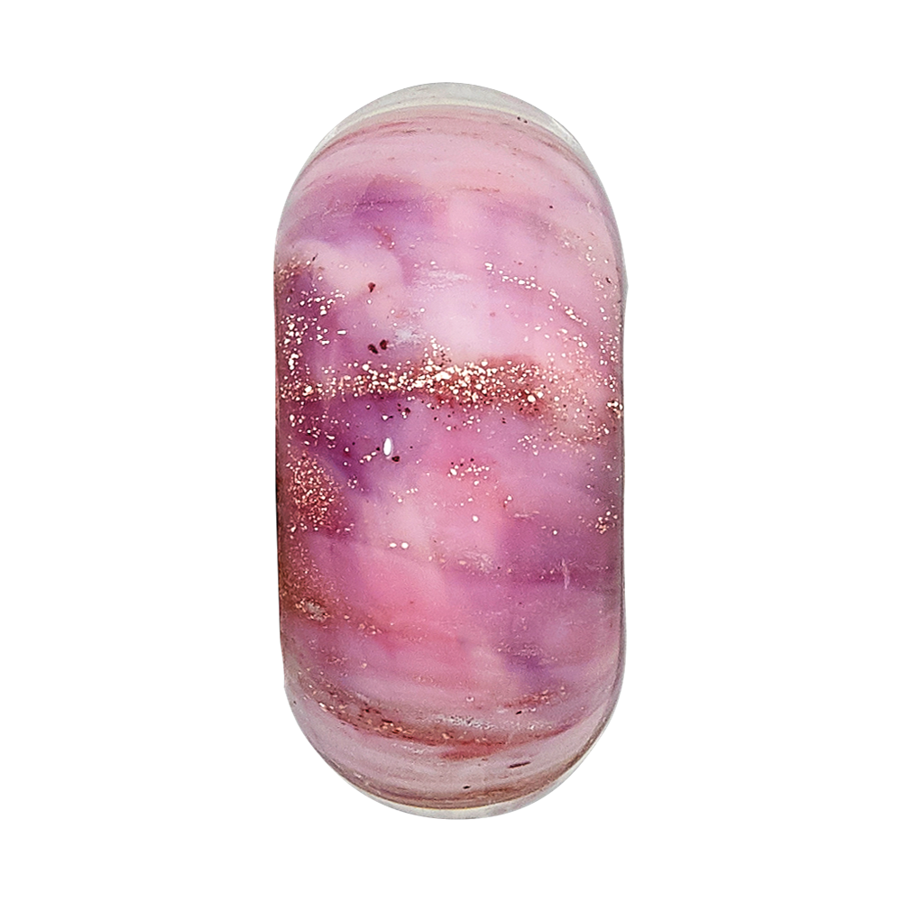 Sterling Silver Reflections Clear & Pink Sparkle Glass Bead
