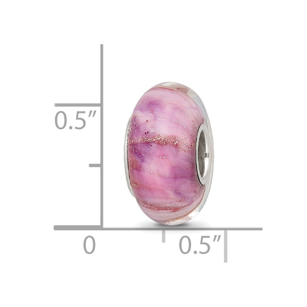 Sterling Silver Reflections Clear & Pink Sparkle Glass Bead