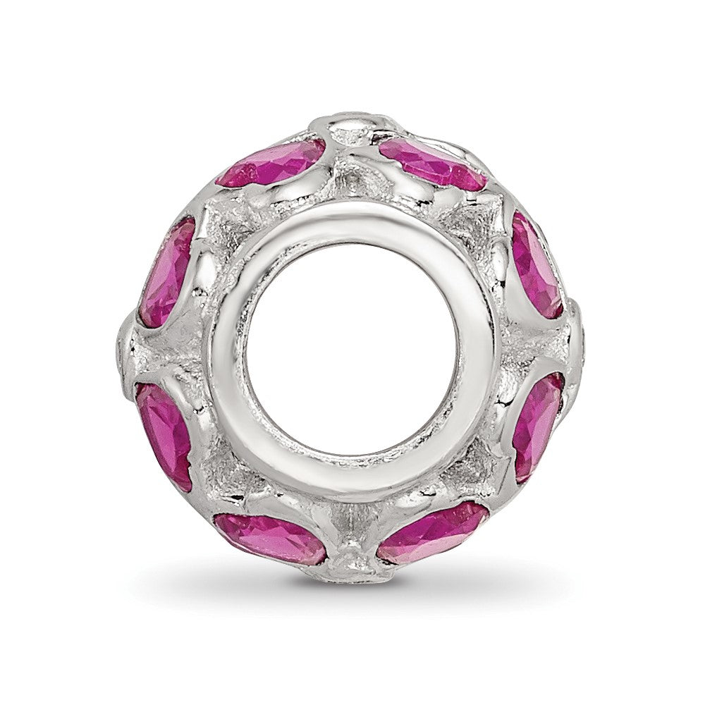 Sterling Silver Reflections Red Heart CZ Bead