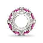 Sterling Silver Reflections Red Heart CZ Bead