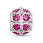 Sterling Silver Reflections Red Heart CZ Bead