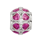 Sterling Silver Reflections Red Heart CZ Bead