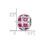 Sterling Silver Reflections Red Heart CZ Bead