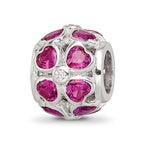 Sterling Silver Reflections Red Heart CZ Bead