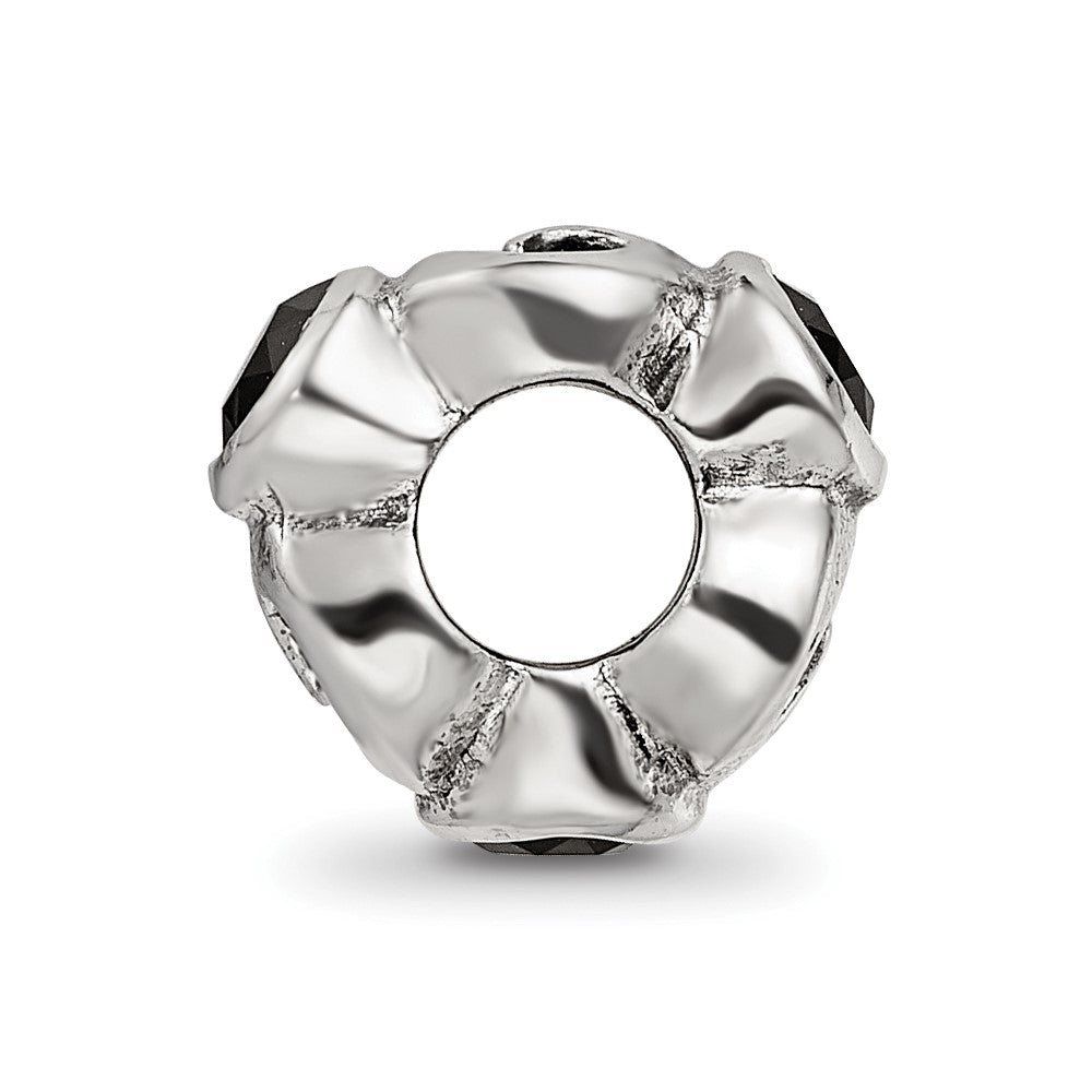 Sterling Silver Reflections Black CZ Bead