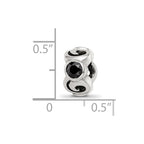 Sterling Silver Reflections Black CZ Bead