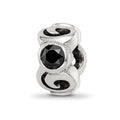 Sterling Silver Reflections Black CZ Bead