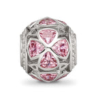 Sterling Silver Reflections Flowers with Pink CZ Bead