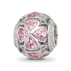 Sterling Silver Reflections Flowers with Pink CZ Bead