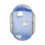 Sterling Silver Reflections Blue and Silver Hearts Glass Bead