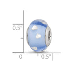 Sterling Silver Reflections Blue and Silver Hearts Glass Bead