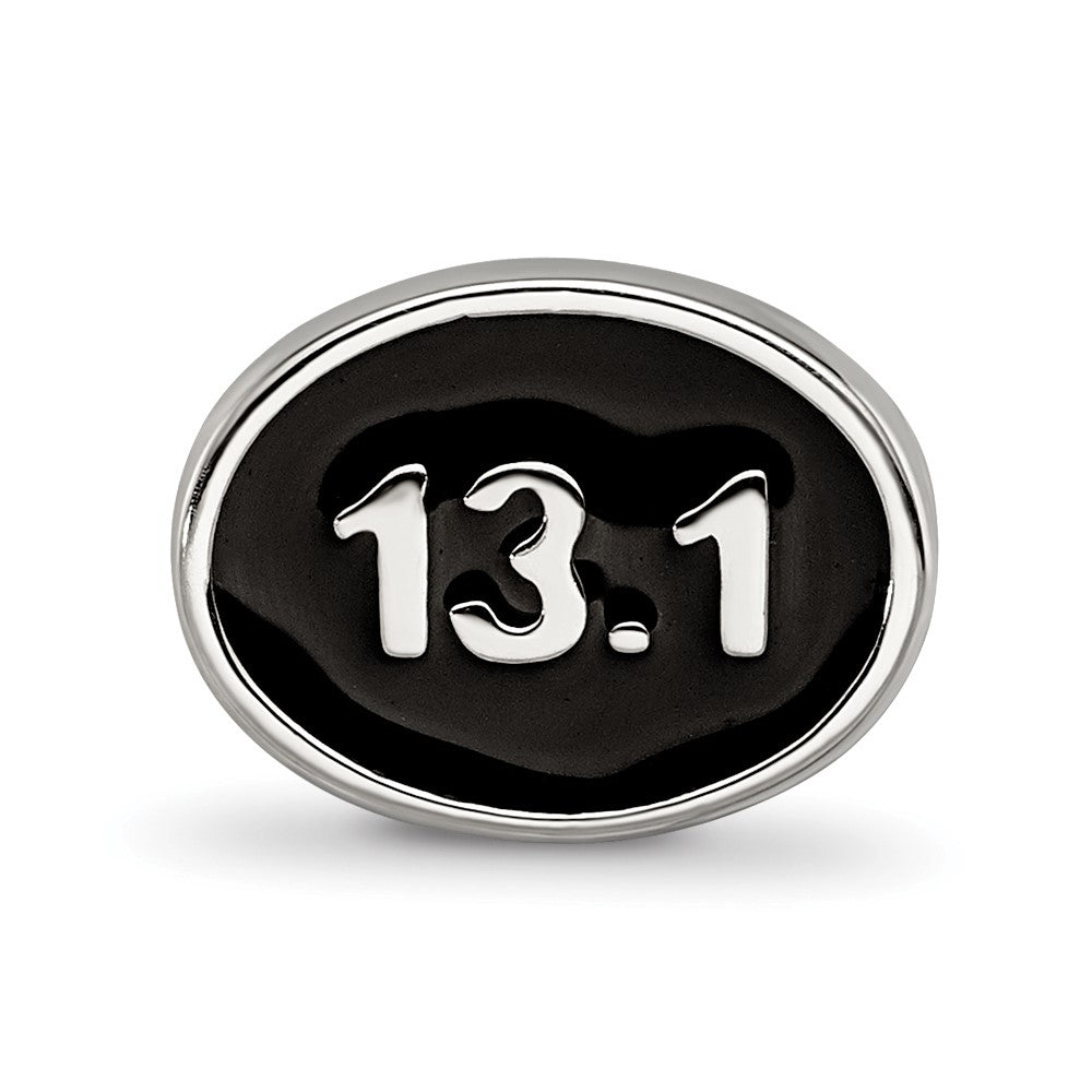 Sterling Silver Reflections Black Enameled Half Marathon Bead