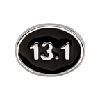 Sterling Silver Reflections Black Enameled Half Marathon Bead
