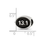 Sterling Silver Reflections Black Enameled Half Marathon Bead