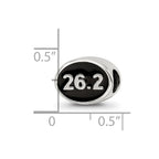 Sterling Silver Reflections Black Enameled Marathon Bead