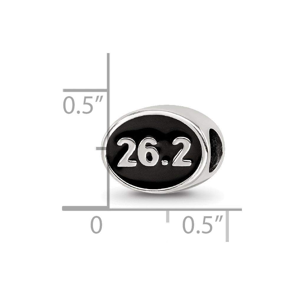 Sterling Silver Reflections Black Enameled Marathon Bead