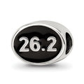 Sterling Silver Reflections Black Enameled Marathon Bead