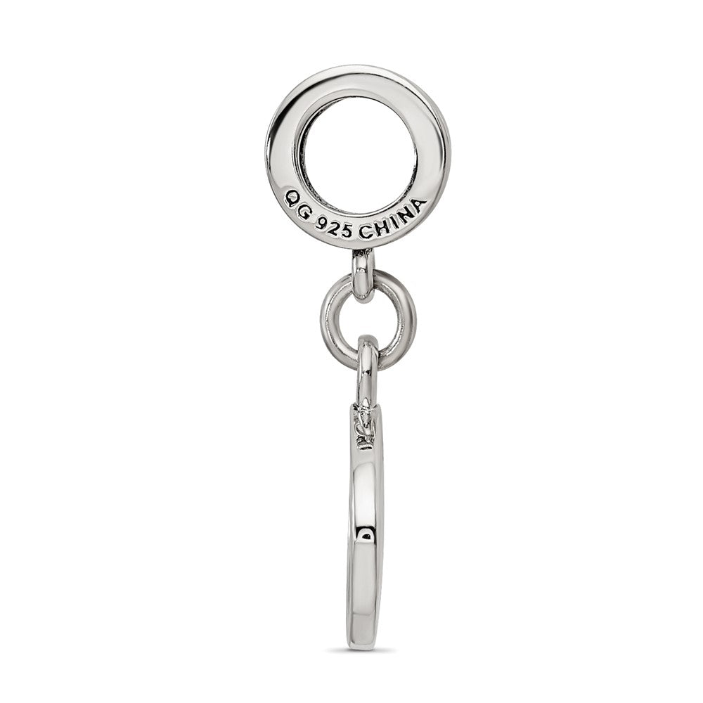 Sterling Silver Reflections Black Enameled Marathon Dangle Charm