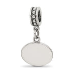 Sterling Silver Reflections Black Enameled Marathon Dangle Charm