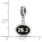Sterling Silver Reflections Black Enameled Marathon Dangle Charm