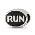 Sterling Silver Reflections Black Enameled Run Bead