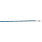 Sterling Silver Reflections Blue Leather Rhodium-plated 14 inch with a 2 inch extention Choker/Wrap Bracelet