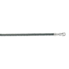 Sterling Silver Reflections Gray Leather Rhodium-plated 14 inch with a 2 inch extention Choker/Wrap Bracelet