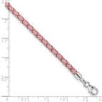 SS Reflections Pink Leather Rh-plated 14in w/2in ext Choker/Wrap Bracelet