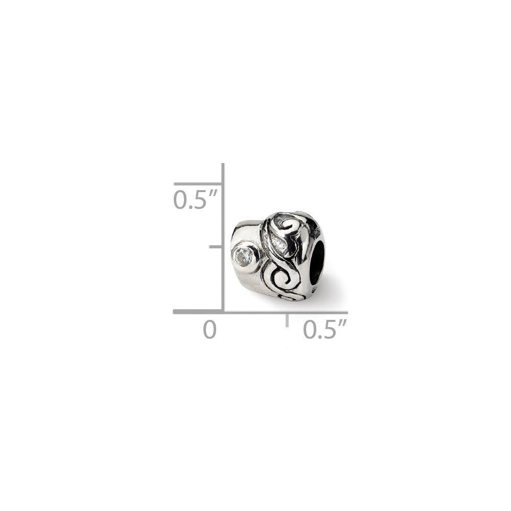 Sterling Silver Reflections CZ Bead