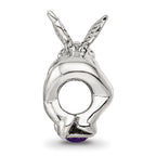 Sterling Silver Reflections February CZ Antiqued Bead