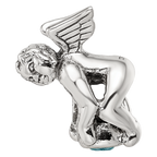 Sterling Silver Reflections March CZ Antiqued Bead
