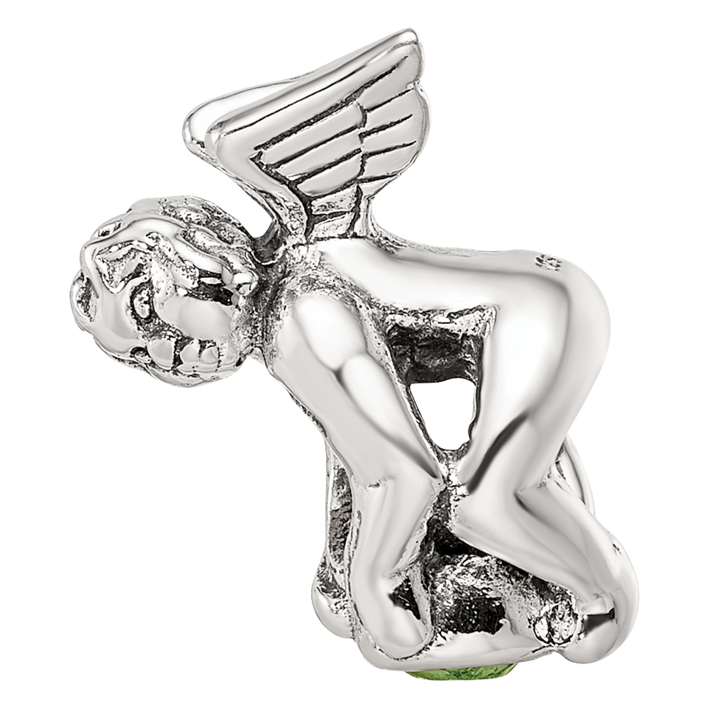 Sterling Silver Reflections August CZ Antiqued Bead