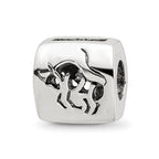 Sterling Silver Reflections Taurus Zodiac Antiqued Bead