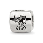 Sterling Silver Reflections Virgo Zodiac Antiqued Bead