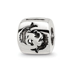 Sterling Silver Reflections Pisces Zodiac Antiqued Bead
