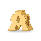 Sterling Silver Gold-plated Reflections Letter A Bead