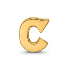 Sterling Silver Gold-plated Reflections Letter C Bead