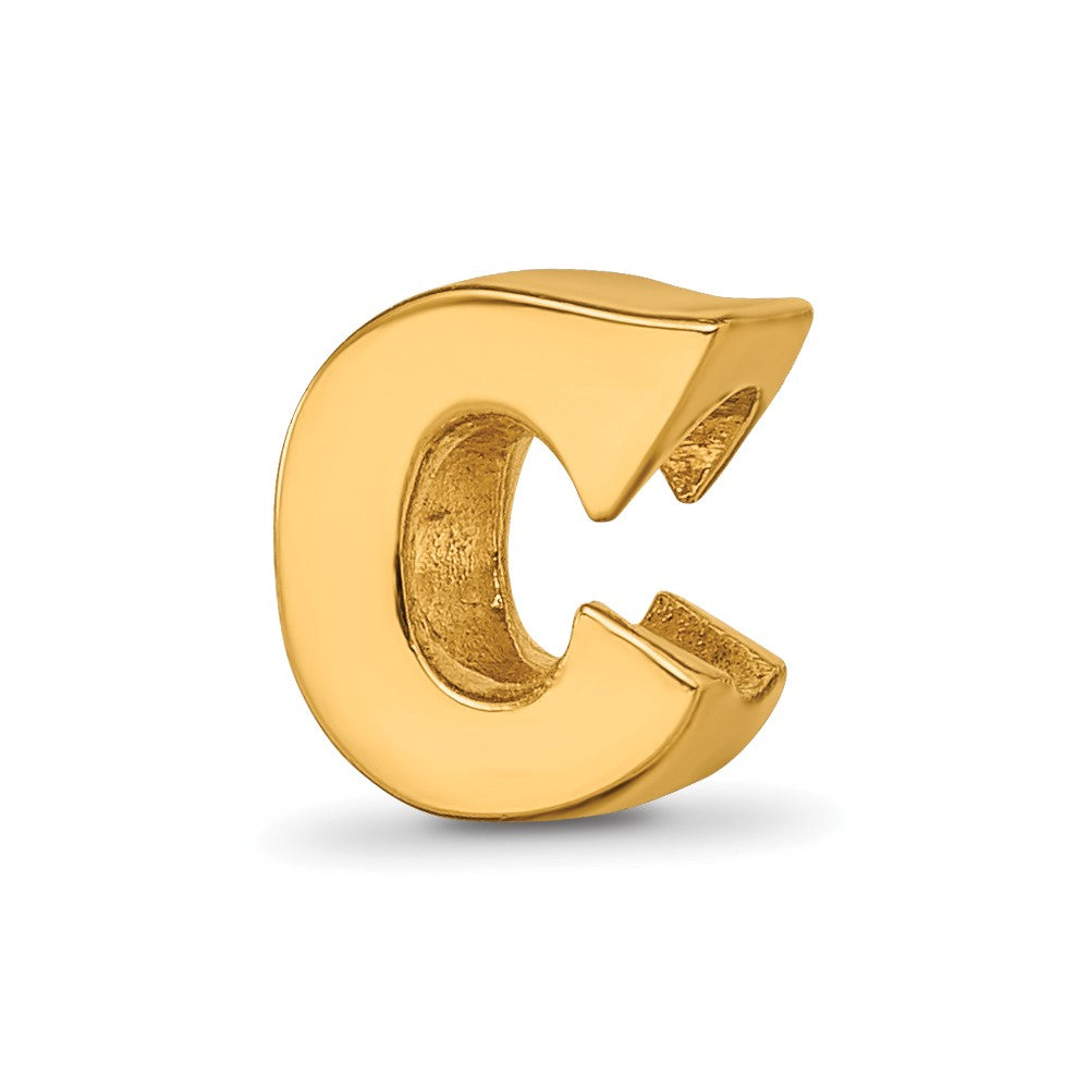 Sterling Silver Gold-plated Reflections Letter C Bead