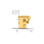 Sterling Silver Gold-plated Reflections Letter F Bead