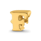 Sterling Silver Gold-plated Reflections Letter F Bead