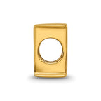 Sterling Silver Gold-plated Reflections Letter H Bead