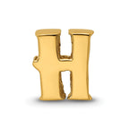 Sterling Silver Gold-plated Reflections Letter H Bead