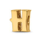 Sterling Silver Gold-plated Reflections Letter H Bead