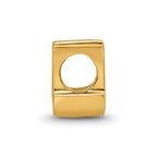 Sterling Silver Gold-plated Reflections Letter J Bead