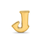 Sterling Silver Gold-plated Reflections Letter J Bead