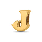 Sterling Silver Gold-plated Reflections Letter J Bead