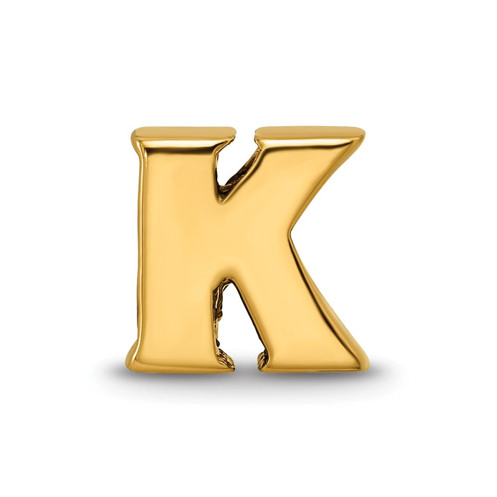 Sterling Silver Gold-plated Reflections Letter K Bead
